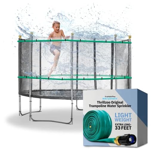 Thrillzoo Trampoline Sprinkler for Kids, 39ft Outdoor Sprinkler, Water Trampoline Toys for Kids Games, Play, Exercise, Summer Fun | Trampoline Accessories, Water Sprinkler for Kids Backyard【WaterPark】