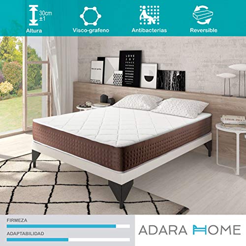 Adara Home Luisa de Medecci - Colchón Viscoelástico de Grafeno 150x200, Antibacterias y Antialérgenos