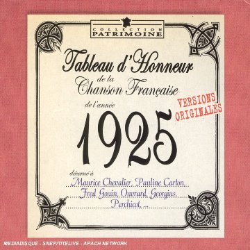 Tableau d'honneur de la Chanson française de l'année 1925