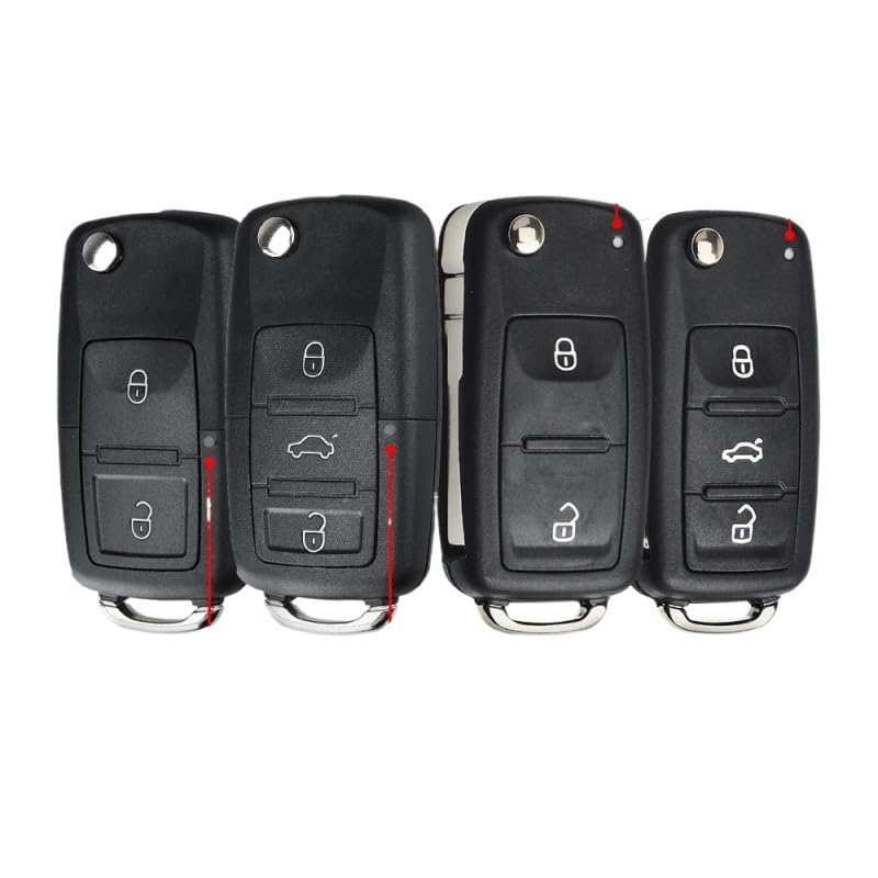 Suitable for 1PCS for Volkswagen VW Polo Passat B5 Tiguan Golf Seat Skoda Auto 2/3 Buttons Folding Car Remote Key Flip Key Shell(2 Buttons)