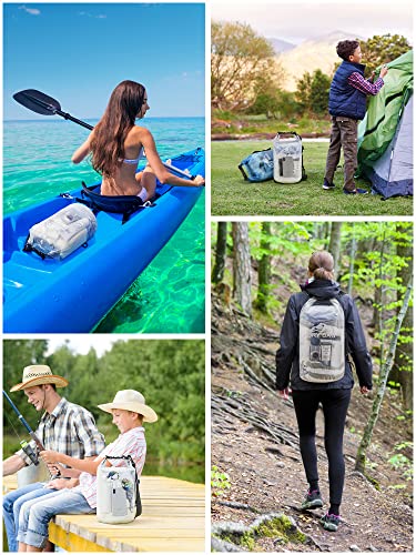 Image of HEETA Dry Bag Waterproof for Women Men, 5L /10L /20L /30L /40L Roll Top Lightweight Dry Storage Bag Backpack with Phone Case for Travel Swimming Boating Kayaking Paddle Board Camping Beach Accessories