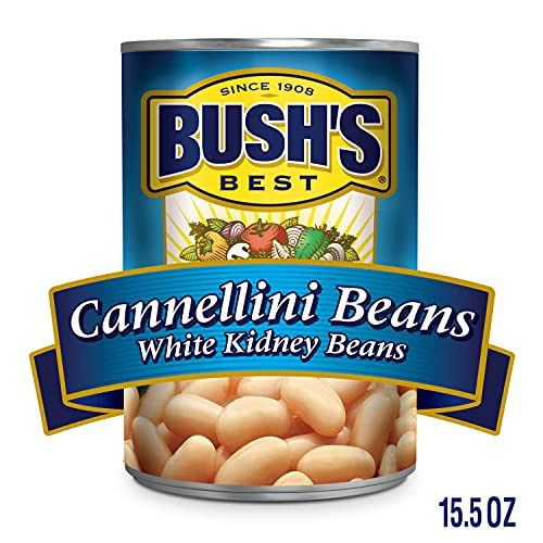 Image of BUSH'S BEST Canned Cannellini Beans, Source Of Plant Based Protein And Fiber, Low Fat, Gluten Free, 15.5 Oz (Pack of 6)