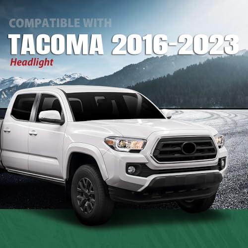 Image of GRAND ORANGE Headlight Assembly with LED Daytime Running Light Front Headlamp Right Side Compatible with Toyota Tacoma 2016-2023 81150-04270 TO2502244 Clear Lens Black Housing