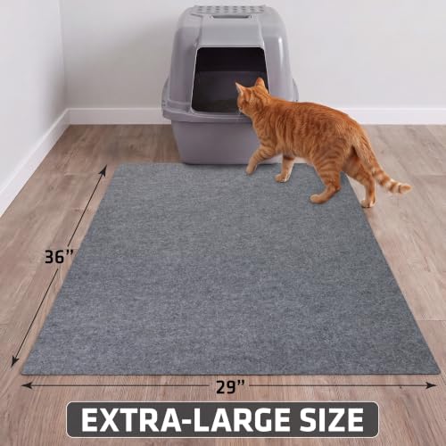 Image of Drymate Original Cat Litter Mat, Contains Mess from Box for Cleaner Floors, Urine-Proof, Soft on Kitty Paws -Absorbent /Waterproof- Machine Washable, Durable (USA Made) (29aa‚¬Ax36aa‚¬A) (Light Grey)