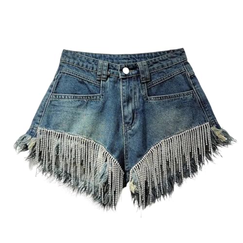 Short denim femme taille haute coupe droite pour affiner la silhouette