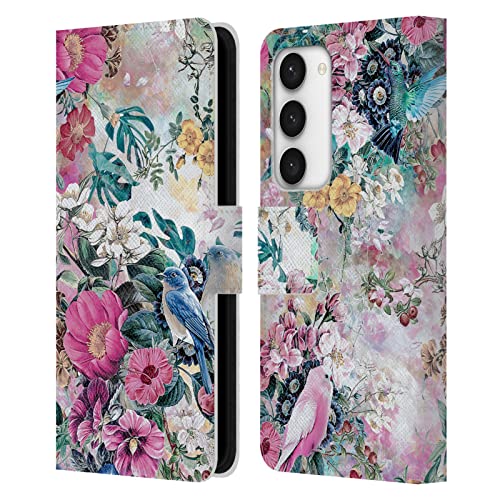 Étui Samsung Galaxy S23 5G Riza Peker Oiseaux Florales en cuir par Head Case Designs