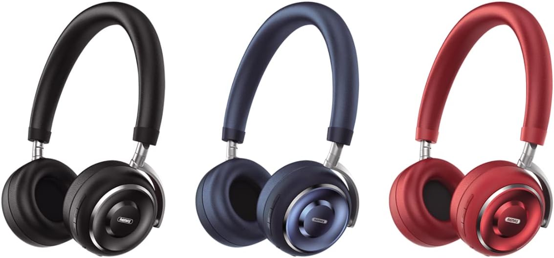Remax RB-620HB Bluetooth Wireless Headphones in black, blue, and red colors