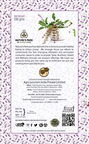 Image of Nature's Park Tulsi Tea Loose Leaf Immunity Enhancer Detox Herbal Tea Finest Blend of Rama Shyama & Vana Tulsi Leaves with CTC Leaves USDA Certified Pouch (500gm)