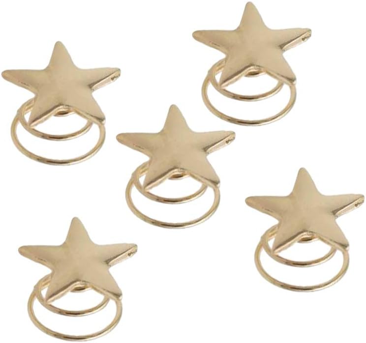 Lurrose 5PCS Hair Coil Twist Pins, Gold Star Hair Spiral Clips Bridal Hair Pins Decorative Hair Accessories for Ladies Women