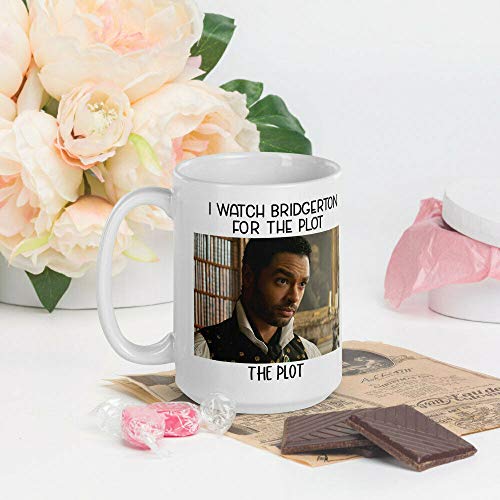 Funny Coffee Mug Duke of Hastings I Watch Bridgerton For The Plot Mug Simon Duke Funny Coffee Easter Decor Novelty Coffee Mug for Gifts 15oz