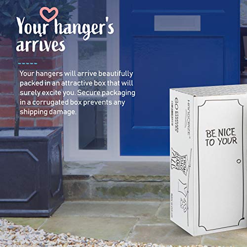 Hangorize 60 Standard Everyday White Plastic Hangers, Long Lasting Tubular Clothes Hangers, Value Pack Of 60 Clothing Hangers. (60 Pack) #TOP5