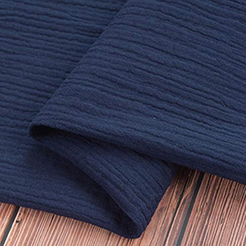 moonfarm 選べる20色 モコモコ ダブルガーゼ 生地 綿 無地 カラー 約 2m×幅1.4m 柔軟 軽量 速乾 低刺激 (ネイビー)