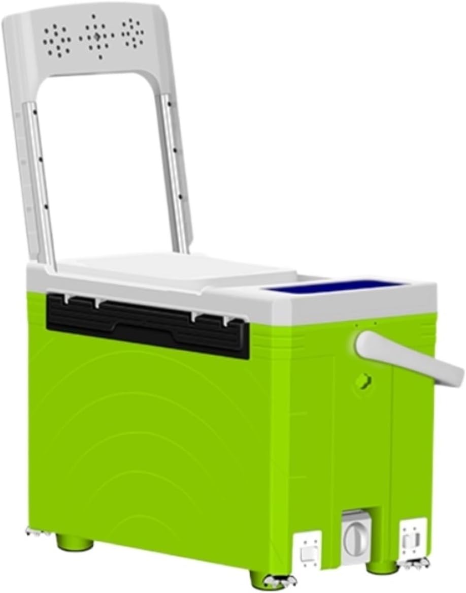 Fishing Tackle Box, 36L Insulation Fishing Box With Seat Folding Backrest Bait Coolers Four-legged Lift Tackle Art & Craft Case(White)