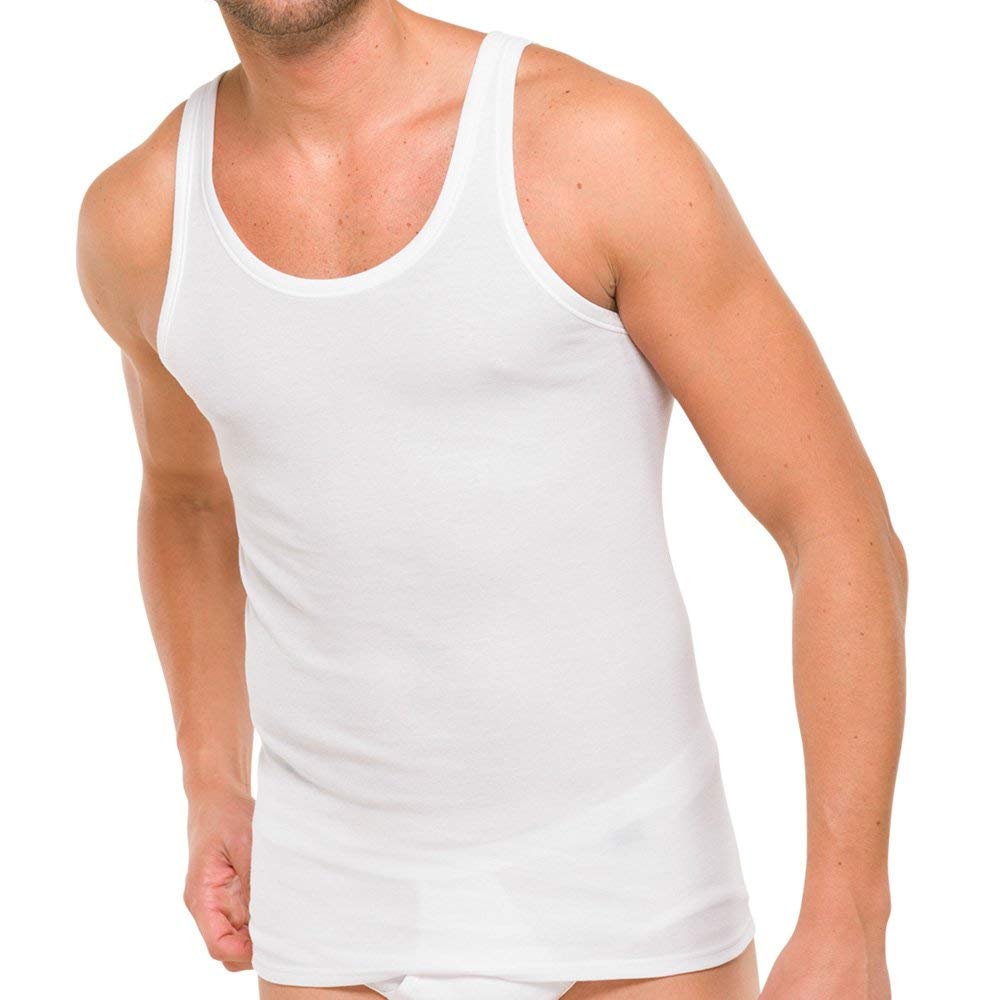 Schiesser 2 Pieza (Doble) Chaleco de los Hombres de la Chaqueta de Costilla - Blanco