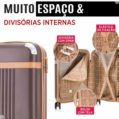 Kit Conjunto Mala Viagem Santino B182 Expansor 360 Tsa G M P