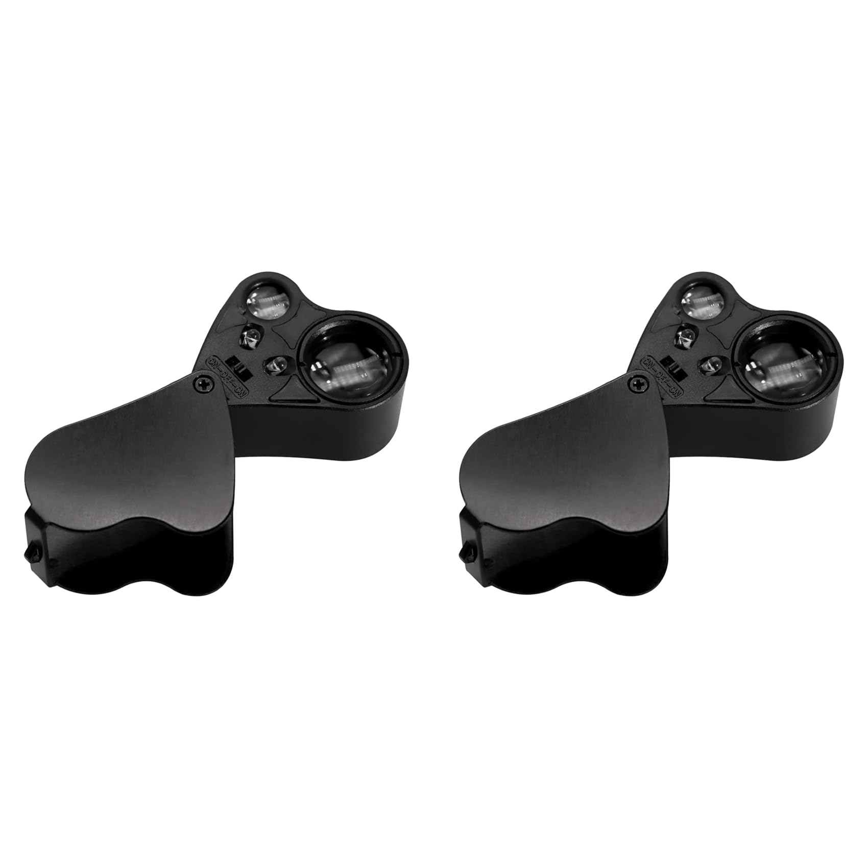 Jnchdghwa 2pcs 30X 60X Illuminated Jewelers Loupe Magnifier, Foldable Jewelry Magnifier, Magnifier with Bright LED Lighting