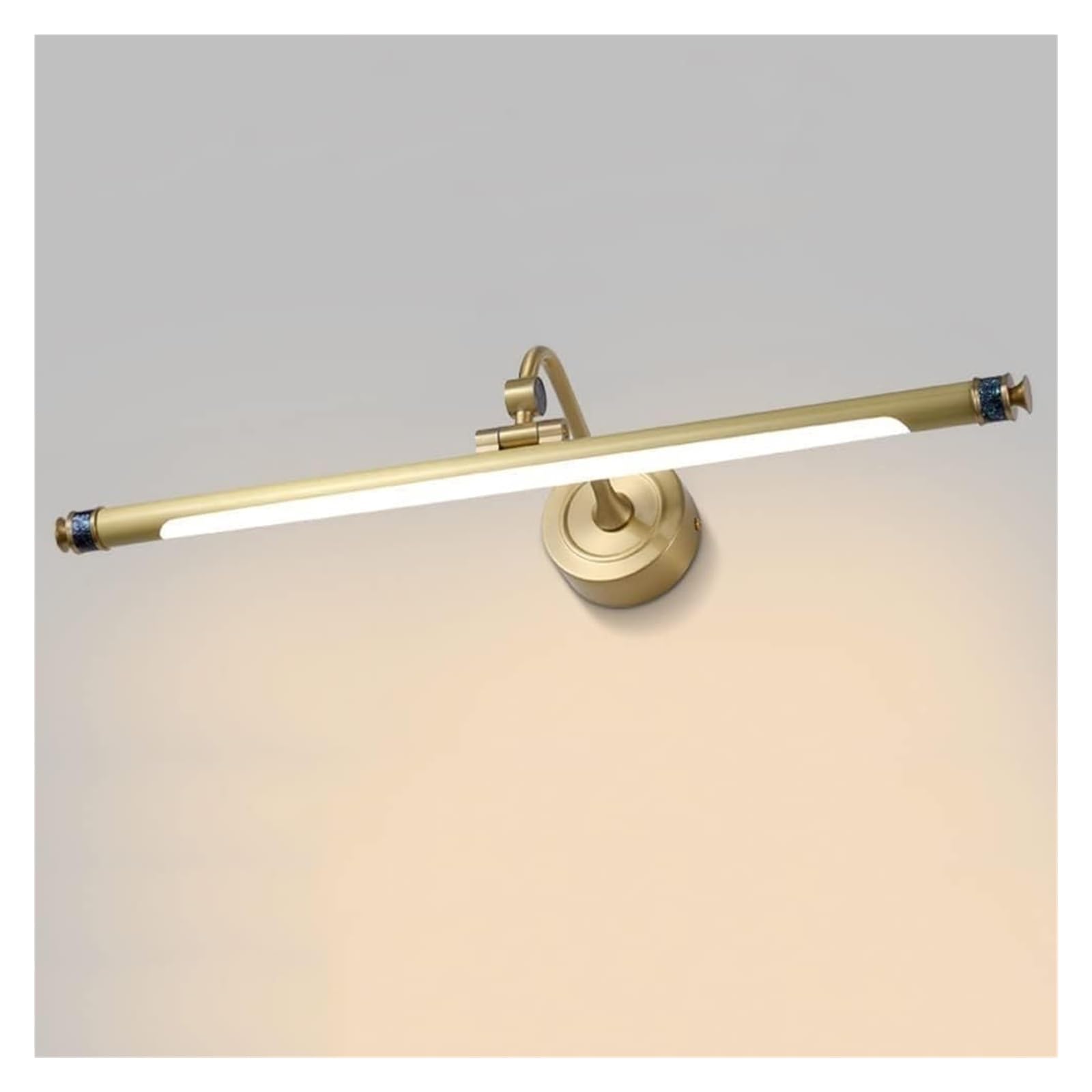 Olskfuh Copper Wall Lamp Mirror Front Lights Vanity Mirror Lamps Led Mirror Front Light Adjustable Linear Bathroom Mirror Light For Makeup Washroom Bath, 3 Color Mode Frame Pictu,-49Cm