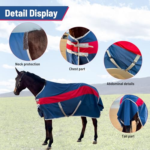 Image of Horse Turnout Blanket, Waterproof Medium Weight Winter Blanket for Horses