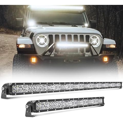Lumimotor 40 Inch Light Bar, 20 Inch Slim LED Light Bar Spot Flood Combo Beam Off Road Driving LED Light for Truck SUV UTV ATV Pickup Cover