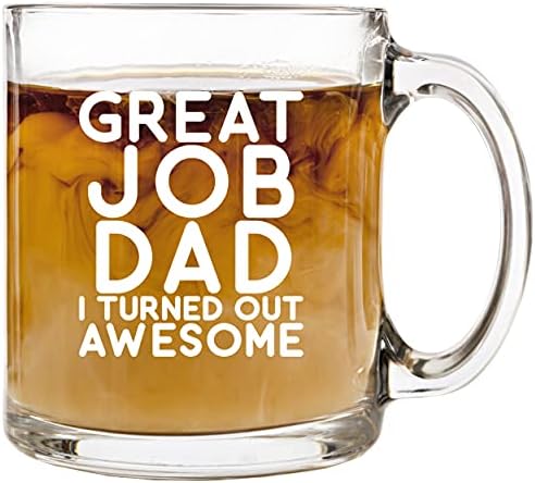 Gifts for Dads - Great Job Dad, I Turned Out Awesome - Funny Coffee Mug for Men - Dad Birthday Gifts Ideas - Fathers Day Dad Gifts from Son, Daughter - Unique Presents for Dad - Dad Coffee Mug 12 oz