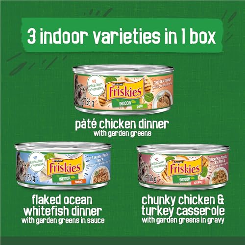Friskies Indoor Wet Cat Food, Variety Pack 3 Flavours - 156 g Can (24 Pack) image 6