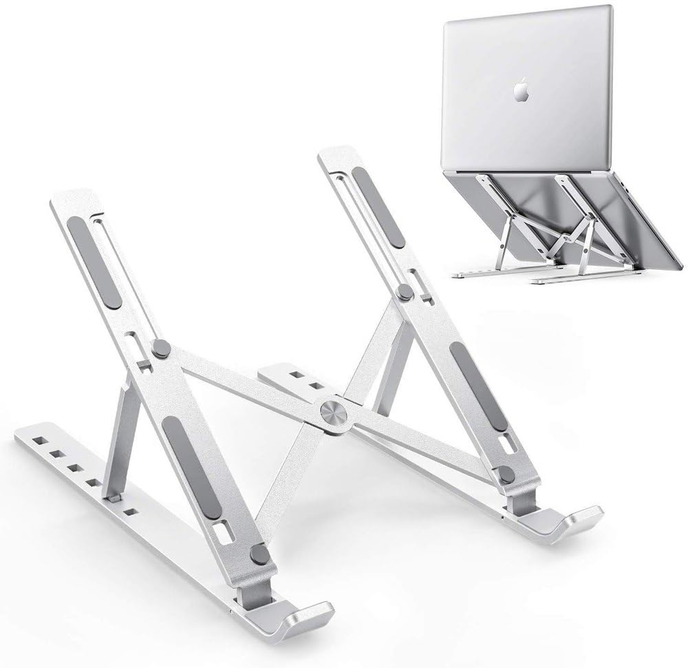 6 Angles Adjustable Ergonomic Foldable Portable Tabletop Laptop/Desktop Riser Stand Holder Compatible for MacBook, HP, Dell, Lenovo & All Other Notebook (Silver) 6 Angles Adjustable Ergonomic Foldable Portable Tabletop Laptop/Desktop Riser Stand Holder Compatible for MacBook, HP, Dell, Lenovo & All Other Notebook (Silver)
