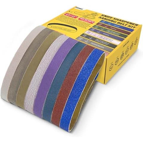 45-Piece 1/2" x 12" Knife Sharpener Sanding Belt Kit for Work Sharp Knife & Tool Sharpener (WSKTS & WSKTS-KT/Mk.1 & Mk.2) - Multiple Grits Cover
