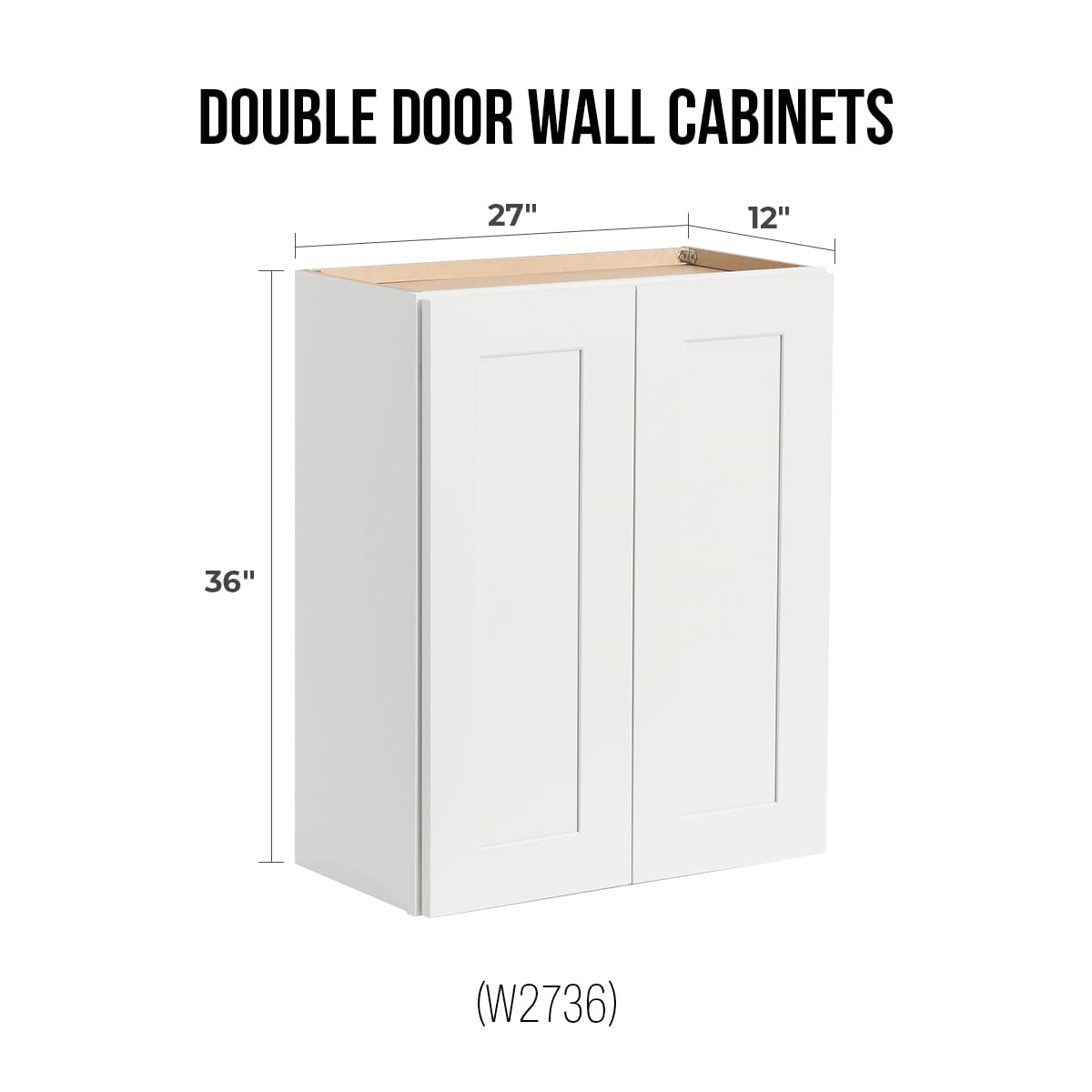 CozyHommie Solid Wood Wall-Mounted Kitchen Cabinet, Medicine Cabinet, Bathroom Cabinet Wall Mounted with Adjustable Shelves(White,27