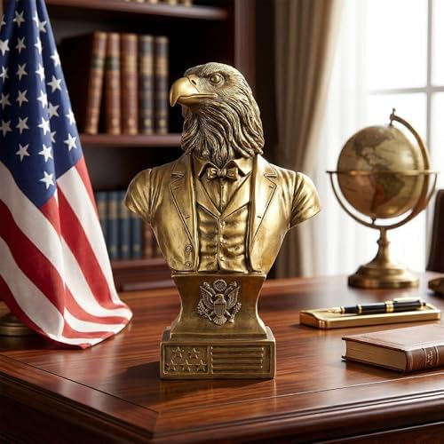 Amazon.com: UNOIRNM Golden Eagle Bust Statue - 14 Inch Vintage Gold ...