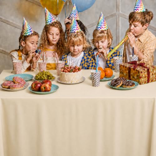 Image of Party Dimensions Ivory Plastic Tablecloths, 12 Pack, 54 x 108 Rectangle