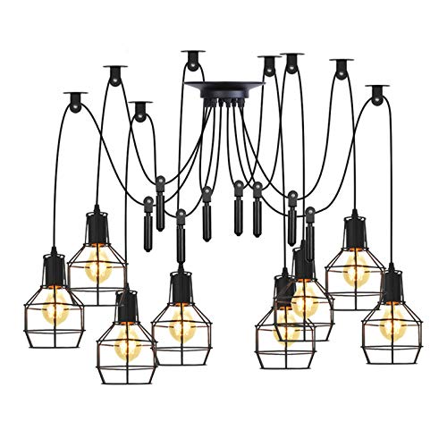 Lampe suspendue pour salle à manger industrielle et grand lustre de cuisine rétro