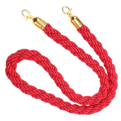 SEWACC Safety Lanyard Guardrail Red Velvet Ropes Stands Barrier Rope for Queue Stanchion Pink Stanchion