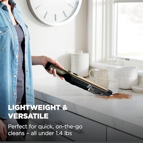 Image of Shark WANDVAC Cordless Hand Vacuum, Lightweight & Portable at 1.4 lbs., Powerful Suction, Charging Dock, One-Touch Empty for Car & Home, French Gold, WV201GD