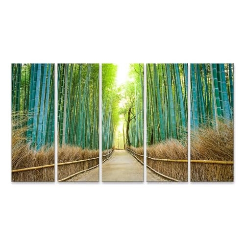 Quadro su tela di alta qualità su tela premium. Motivo: foresta di bambù di Kyoto, Giappone