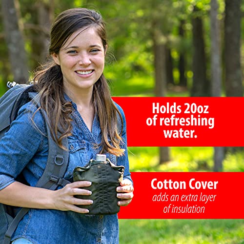 Maxam 32 Ounce Aluminum Military Canteen With Cup & Cover - Stainless Steel Water Bottle For Hiking, Camping, Backpacking #TOP5