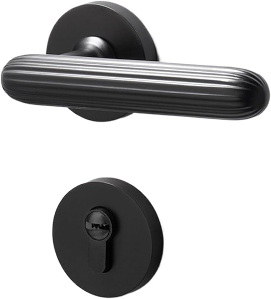 Golden Door Lock Indoor Bedroom Wooden Door Modern Magnetic Silent Room Door Lock Home Door Handle Split Lock(Bright Chrome)