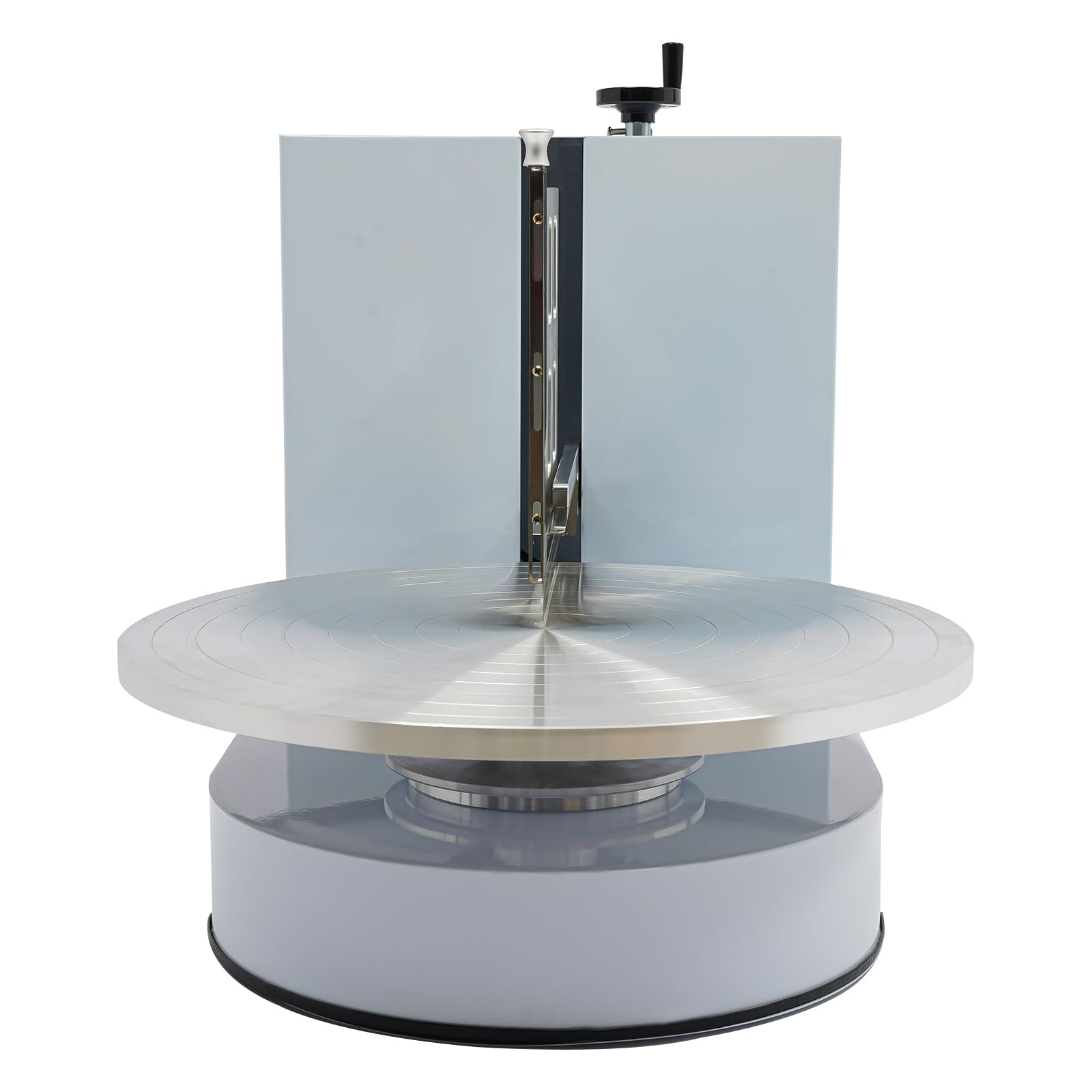 Máquina para Decorar Pasteles, de 4 a 16 Pulgadas, para Extender y Cubrir cremas, con espátula Ajustable y Plato Giratorio, Ideal para pastelerías y Tiendas de postres (Blanca).