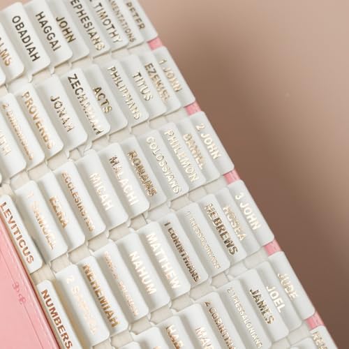 Image of UPAFEXXI-Leather Bible Tabs for Women and Men, Gold Foil Lettering(White)
