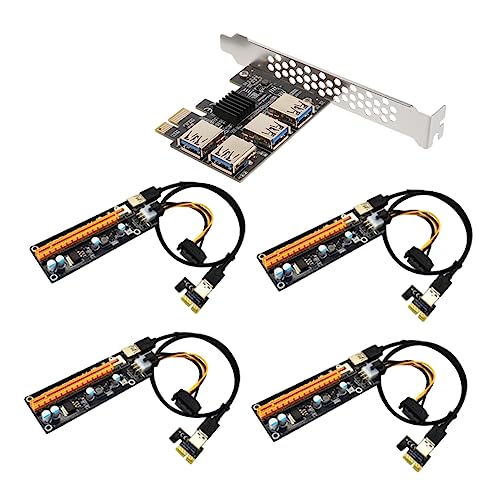 DOITOOL Pci-e Riser Card 1 to 4 Pcie Expansion Card USB 3.0 Mining Computer Accessory