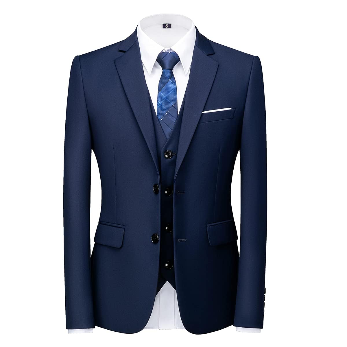 KUDORO Herren Anzüge 3-Teilig Slim Fit Einreihig Zwei Knöpfe für Hochzeit Herren 3-Stücke Anzug Herren Formell Sakko Weste Hose