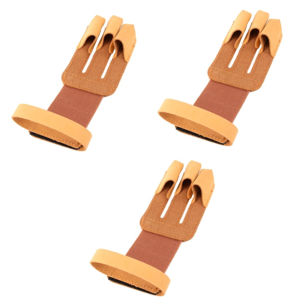 INOOMP 3pcs High Grade Leather Archery Hunting Gloves 3 Fingers Gloves Style Comfortable Fit
