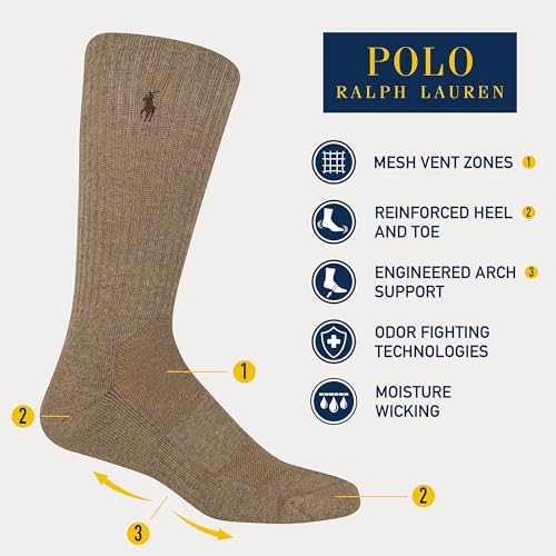 Polo Ralph Lauren 821480PKZ3 Men'S Classic Sport Performance Cotton Crew Socks 6 Pair Pack thumb #1