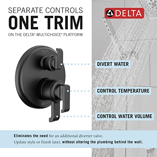 Delta Faucet Tetra 17 Series Matte Black 6-Setting Integrated Diverter Valve Trim Kit, Black Diverter Valve Trim Kit, Shower Trim Kit, Matte Black T27989-Bl (Valve Not Included) #TOP1