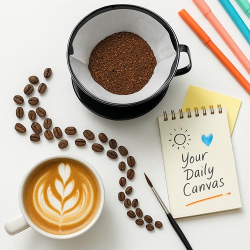 image for Fino Pour-Over Coffee Brewing Filter Cone, Number 4-Size, Black, Brews