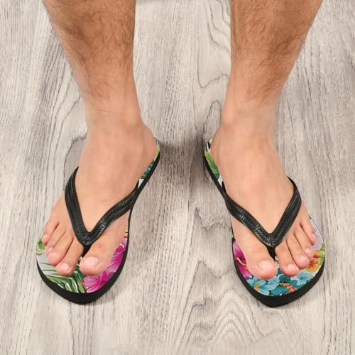 Tropical Summer Flower Men's & Women's Classical Beach Rubber Sandal Flip Flop Comfortable Slipper 214B30334