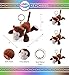 Puzzled Monkey Plush Keychain Stuffed Animal Toy - Soft Wild Life Animal Brown Chimp Charm Keyring, Cute Decorative Plush Toy Accessory Fun Buddy - 4 Inches