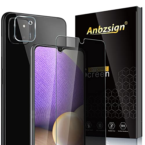 Anbzsign[2 Pack]Camera Lens Protector And [2 Pack] Privacy Screen Protector For Boost Celero 5G / Samsung Galaxy A22 5G 6.6-Inch (Not Fit Galaxy A22 4G) , Anti-Spy 9H Hardness Tempered Glass #TOP3
