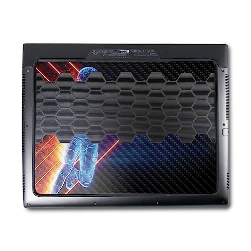 Image of MightySkins Carbon Fiber Skin Compatible With Alienware M18 R1 (2023) Full Wrap Kit - Glow Football | Protective, Durable Textured Carbon Fiber Finish | Easy To Apply & Change Styles | Made in the USA