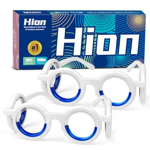 Image of Hion Motion Sickness Glasses Relieve Carsickness Airsickness Seasickness,Anti Nausea Vertigo Glassesfor Adults or Kids(2Pair Without Bags)