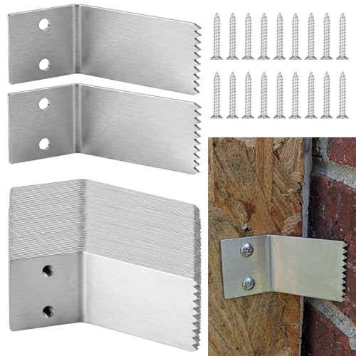 ElaraBerry 20 Pcs Hurricane Window Clips with Screws Fit All Sizes Thick Plywood Carbon Steel Plywood Storm Hardware Reusable Board-up Clips Fasteners for Hurricane Window Protectors Shutter (Silver)